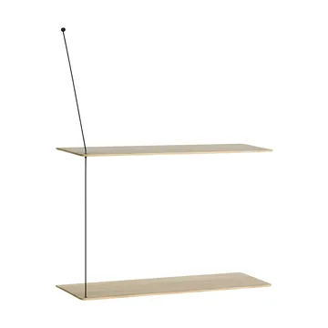 Stedge hylly - Valkopigmentoitu tammi-musta, 2 hyllytasoa, 60 cm - Woud