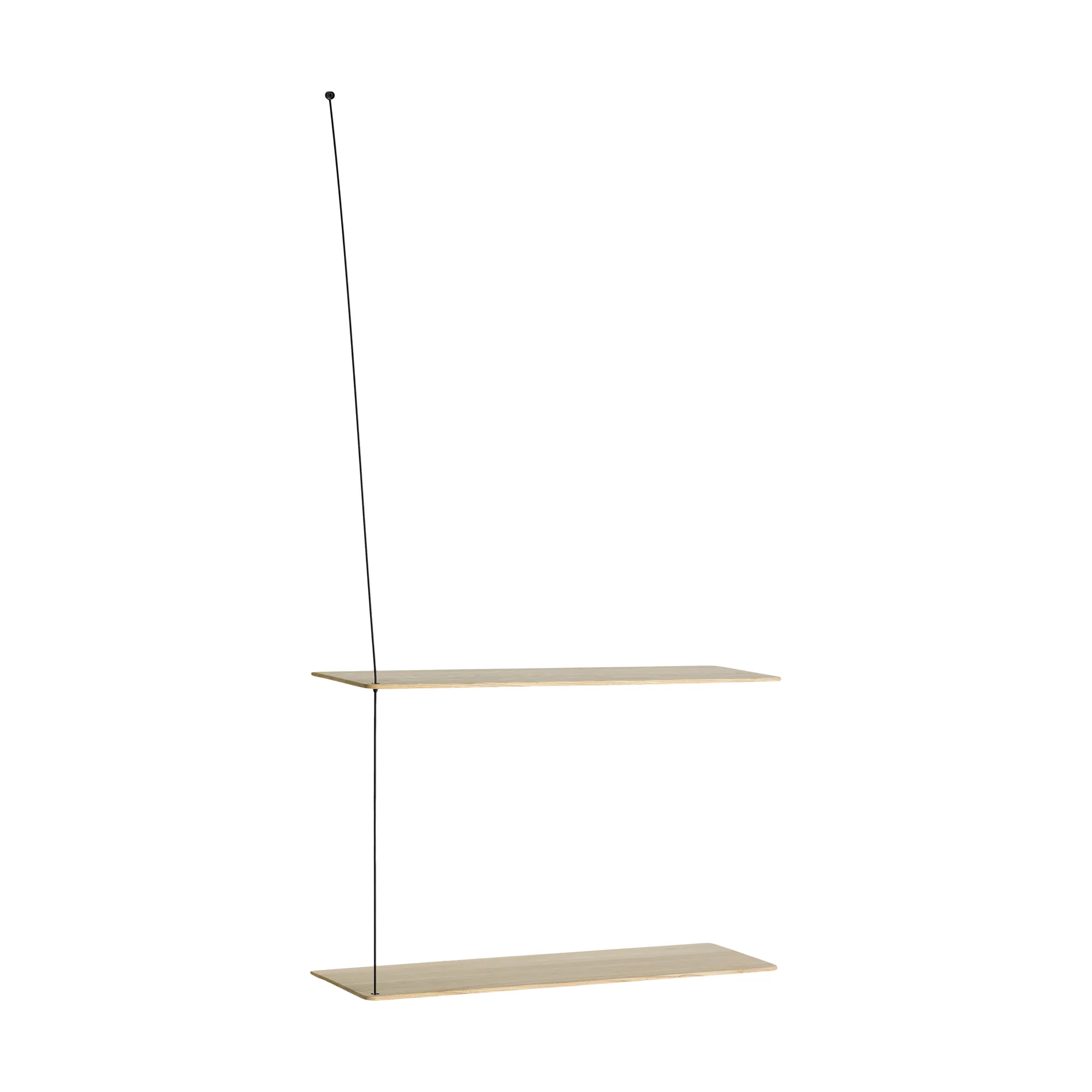 Stedge hylly, Valkopigmentoitu tammi-musta, 2 hyllytasoa, 60 cm Woud