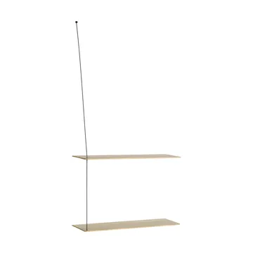 Stedge hylly - Valkopigmentoitu tammi-musta, 2 hyllytasoa, 60 cm - Woud