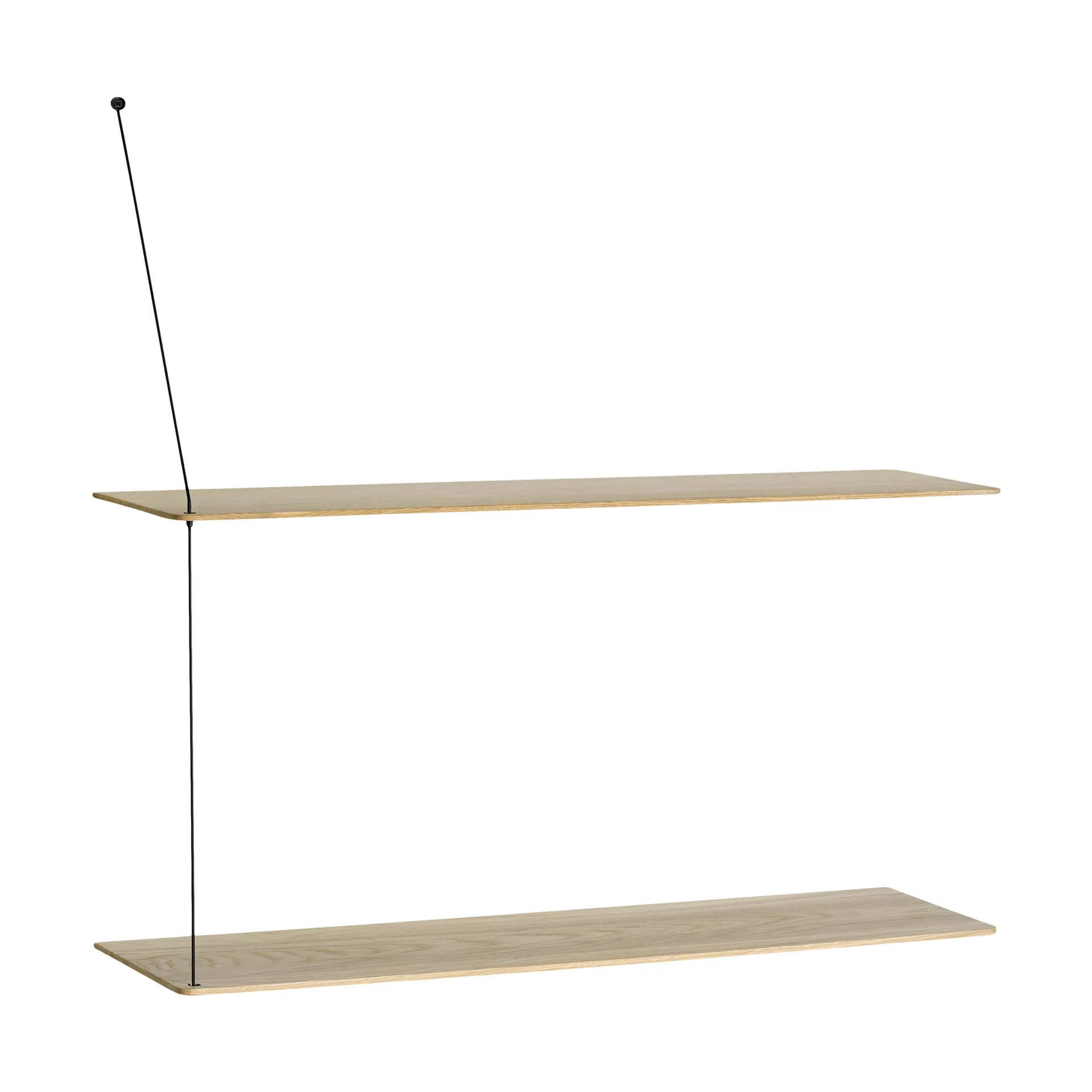 Stedge hylly, Valkopigmentoitu tammi-musta, 80 cm, 2 hyllytasoa Woud Stedge hylly, Valkopigmentoitu tammi-musta, 80 cm, 2 hyllytasoa Woud