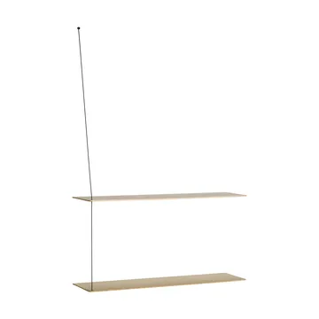 Stedge hylly - Valkopigmentoitu tammi-musta, 80 cm, 2 hyllytasoa - Woud
