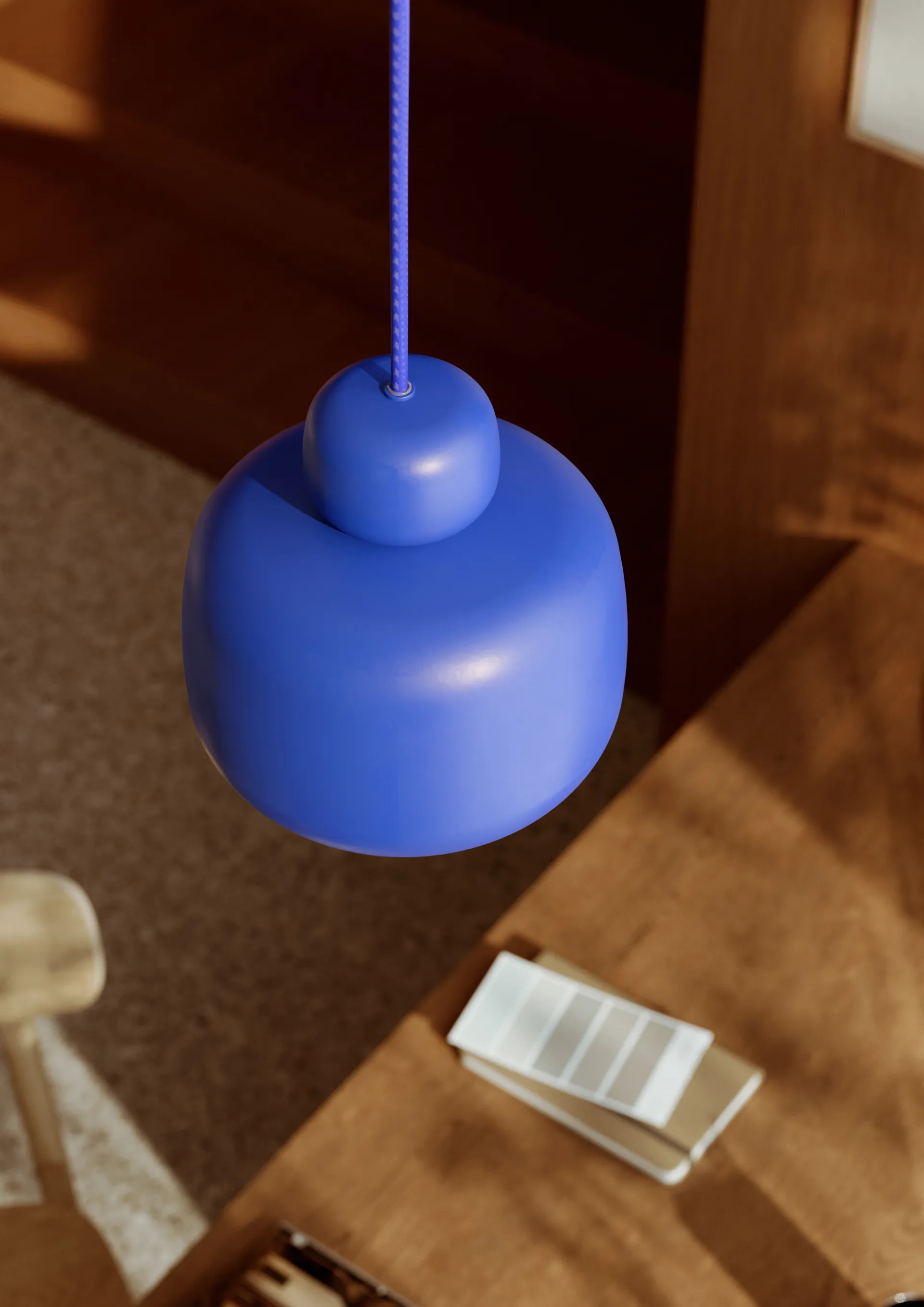 Stone kattovalaisin small, Cobalt blue Woud