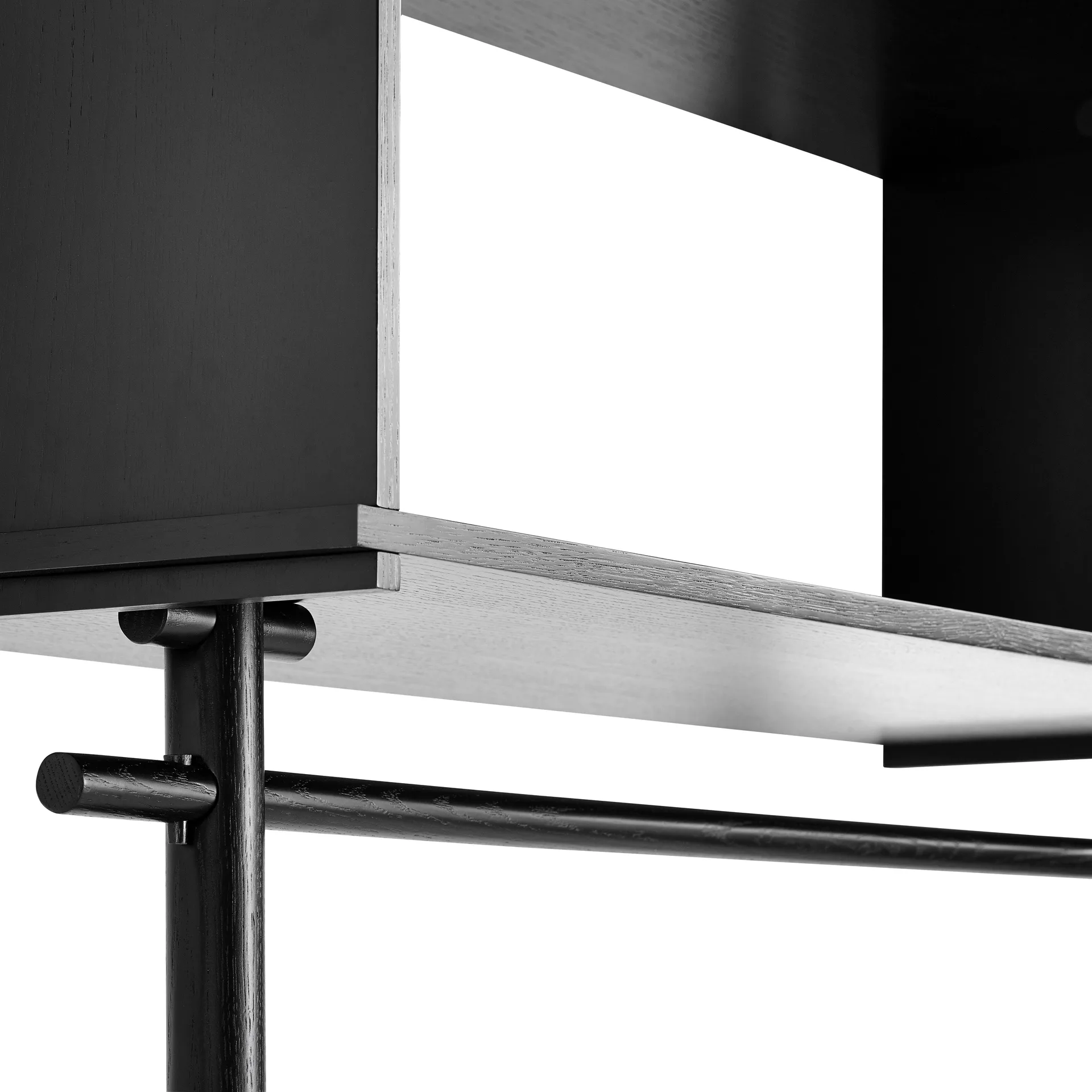 Töjbox vaateteline, Large, maalattu musta tammi Woud