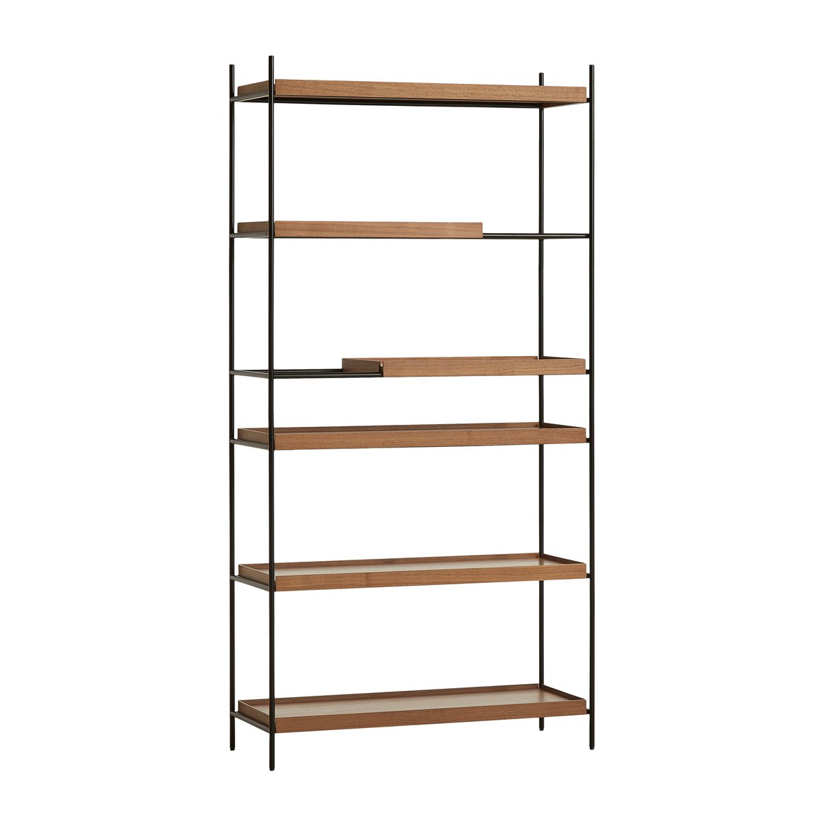 Woud Tray hylly korkea saksanpähkinä, 100x201 cm Malli 1