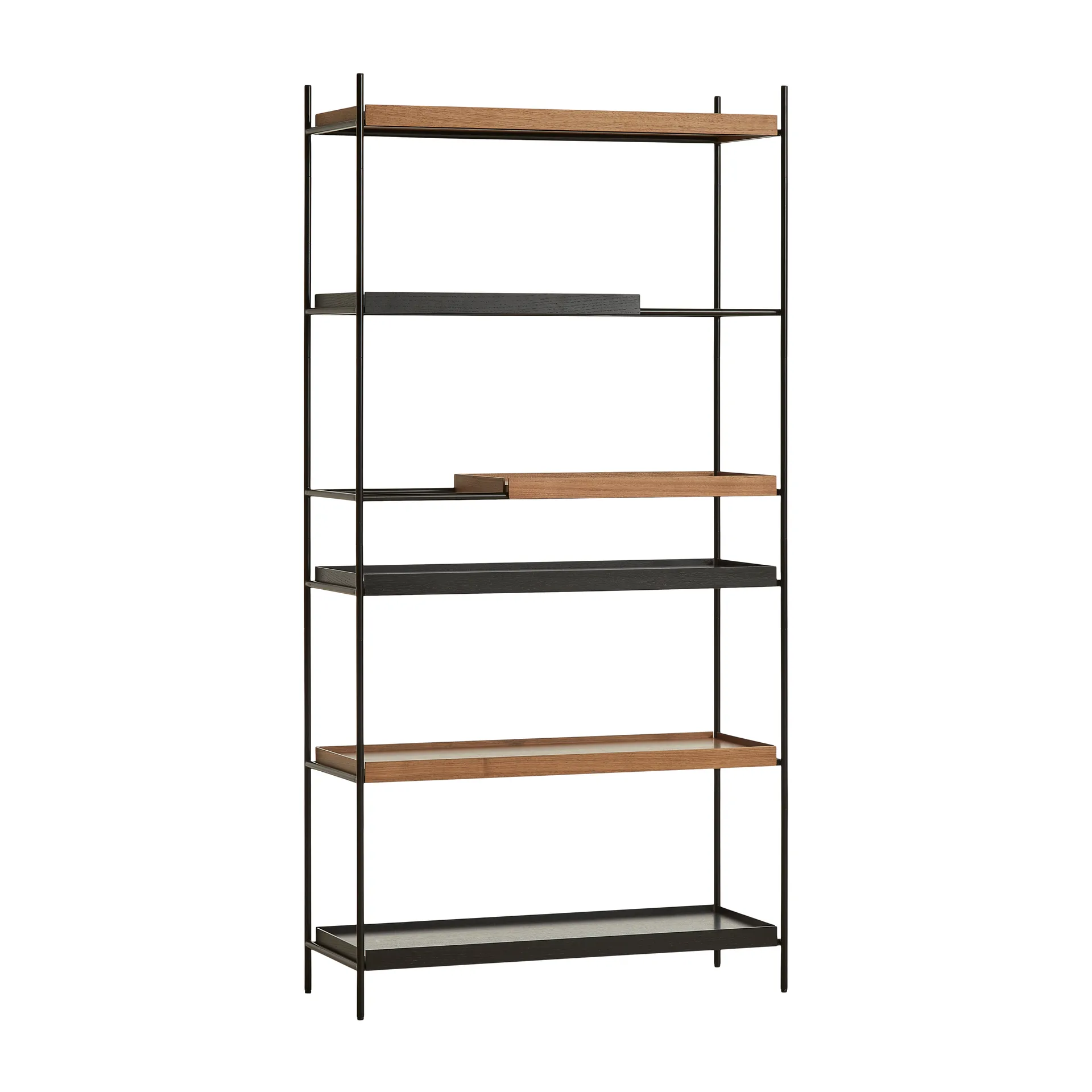 Tray hylly korkea saksanpähkinä, 100x201 cm, Malli 2 Woud