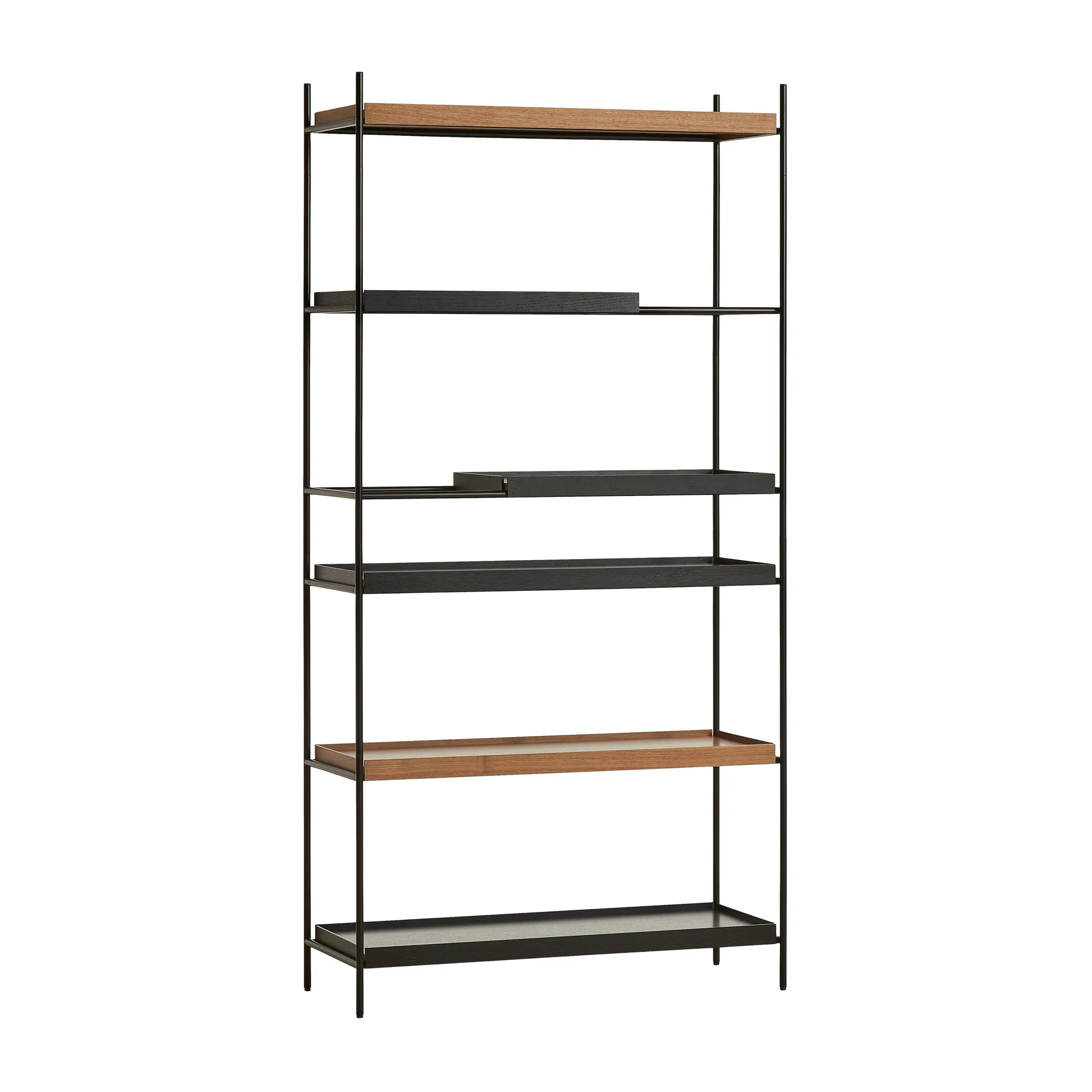 Tray hylly korkea saksanpähkinä, 100x201 cm, Malli 3 Woud