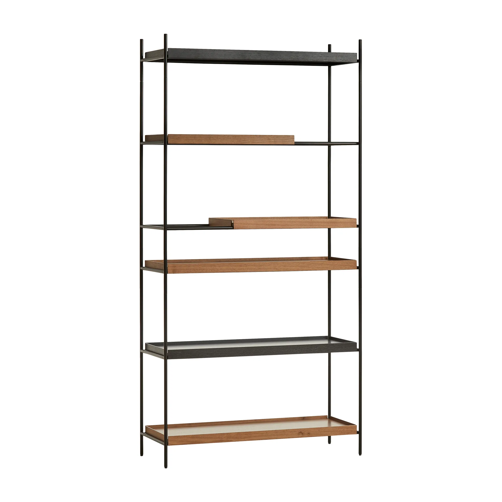 Tray hylly korkea saksanpähkinä, 100x201 cm, Malli 4 Woud