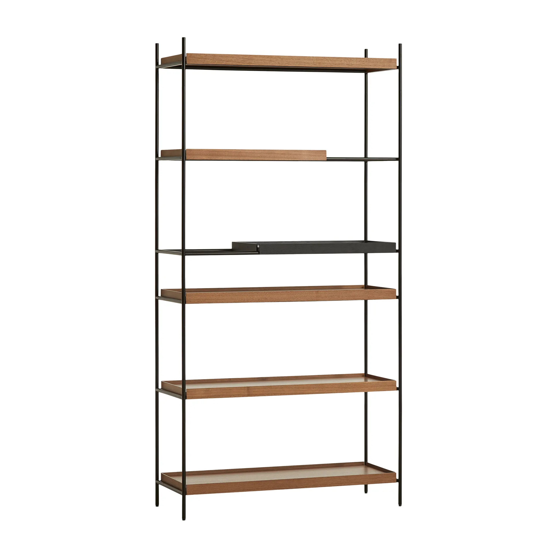 Tray hylly korkea saksanpähkinä, 100x201 cm, Malli 6 Woud