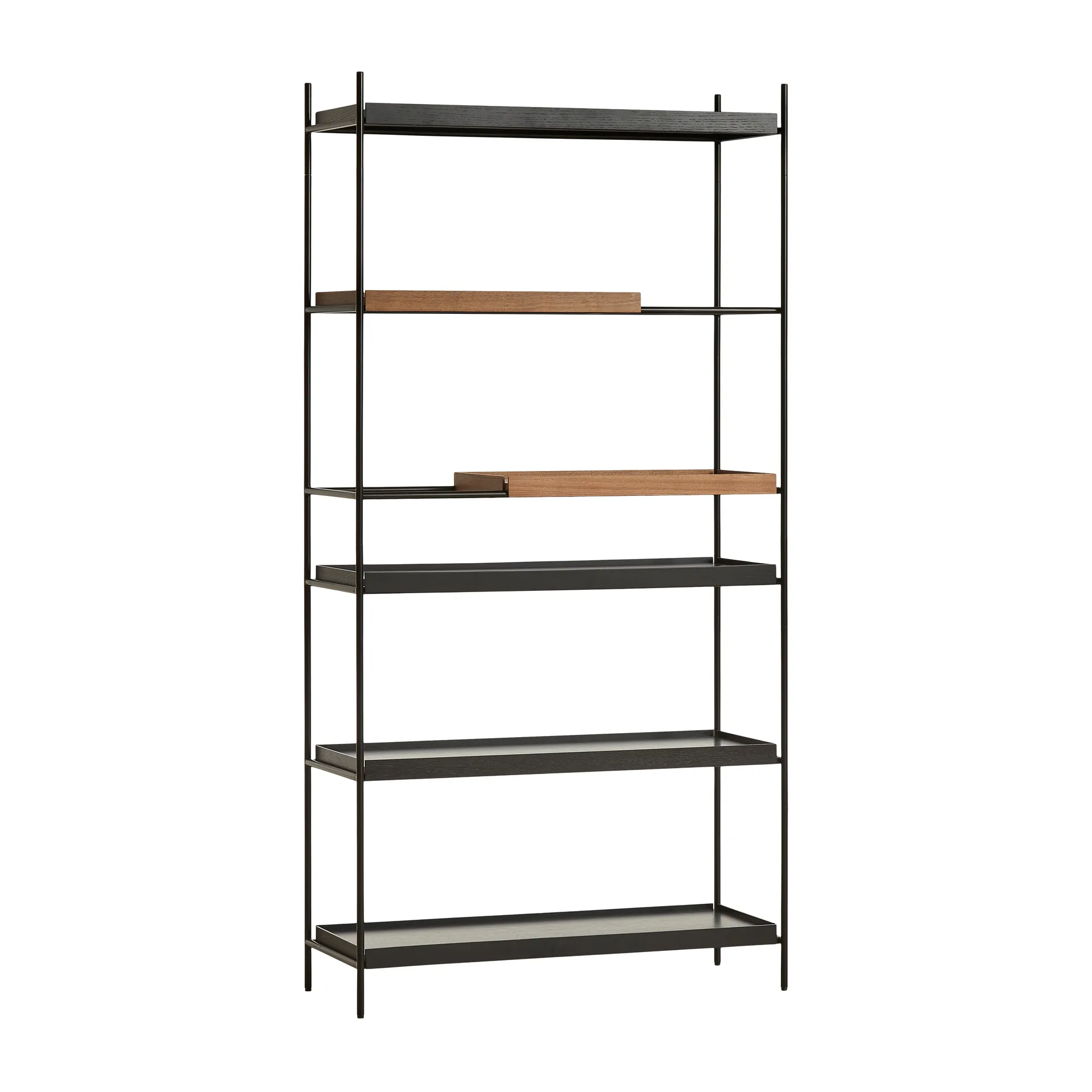 Tray hylly korkea saksanpähkinä, 100x201 cm, Malli 7 Woud