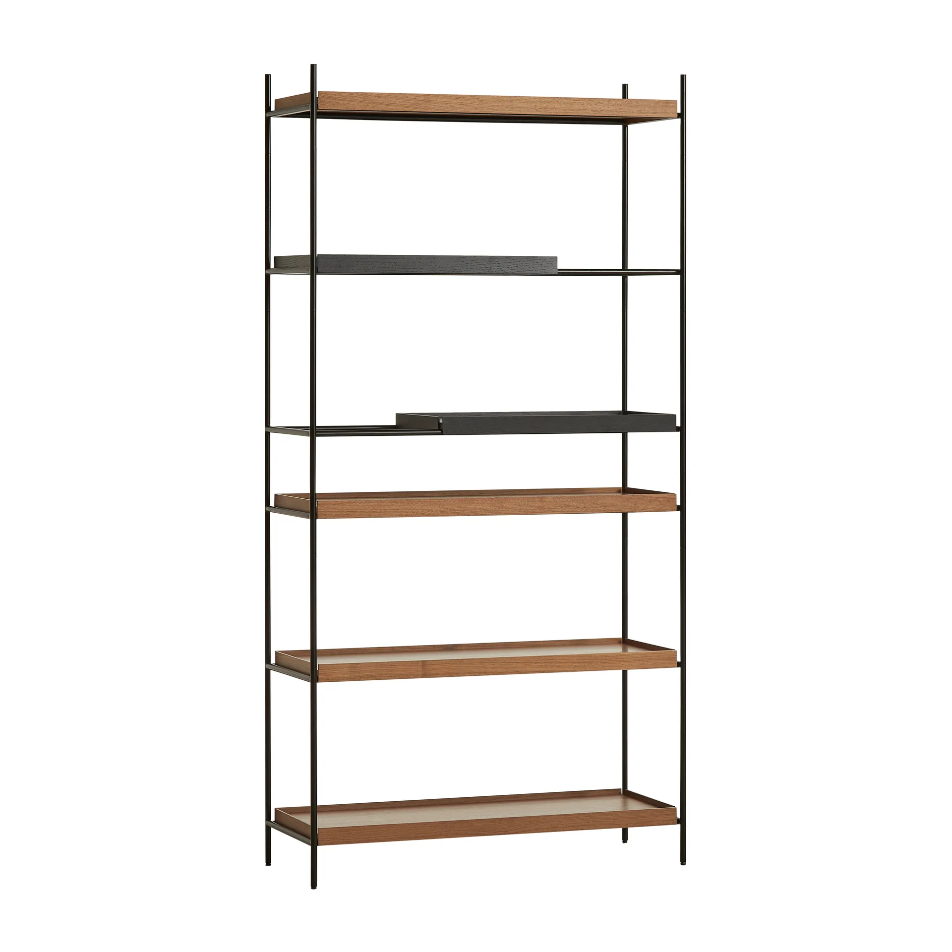 Tray hylly korkea saksanpähkinä, 100x201 cm, Malli 8 Woud