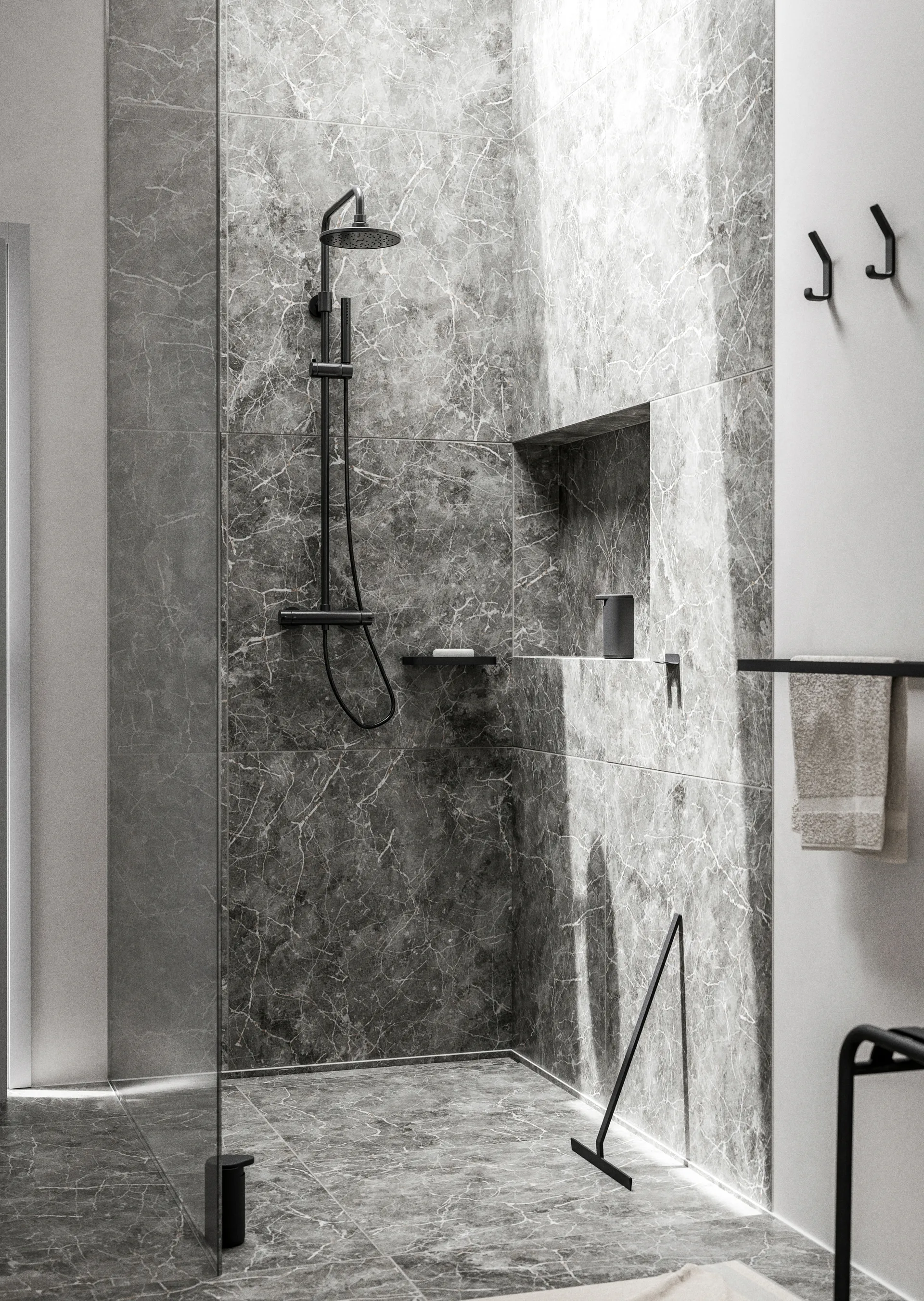 RIM käsipyyheteline tupla 12 x 44 cm, Black Zone Denmark