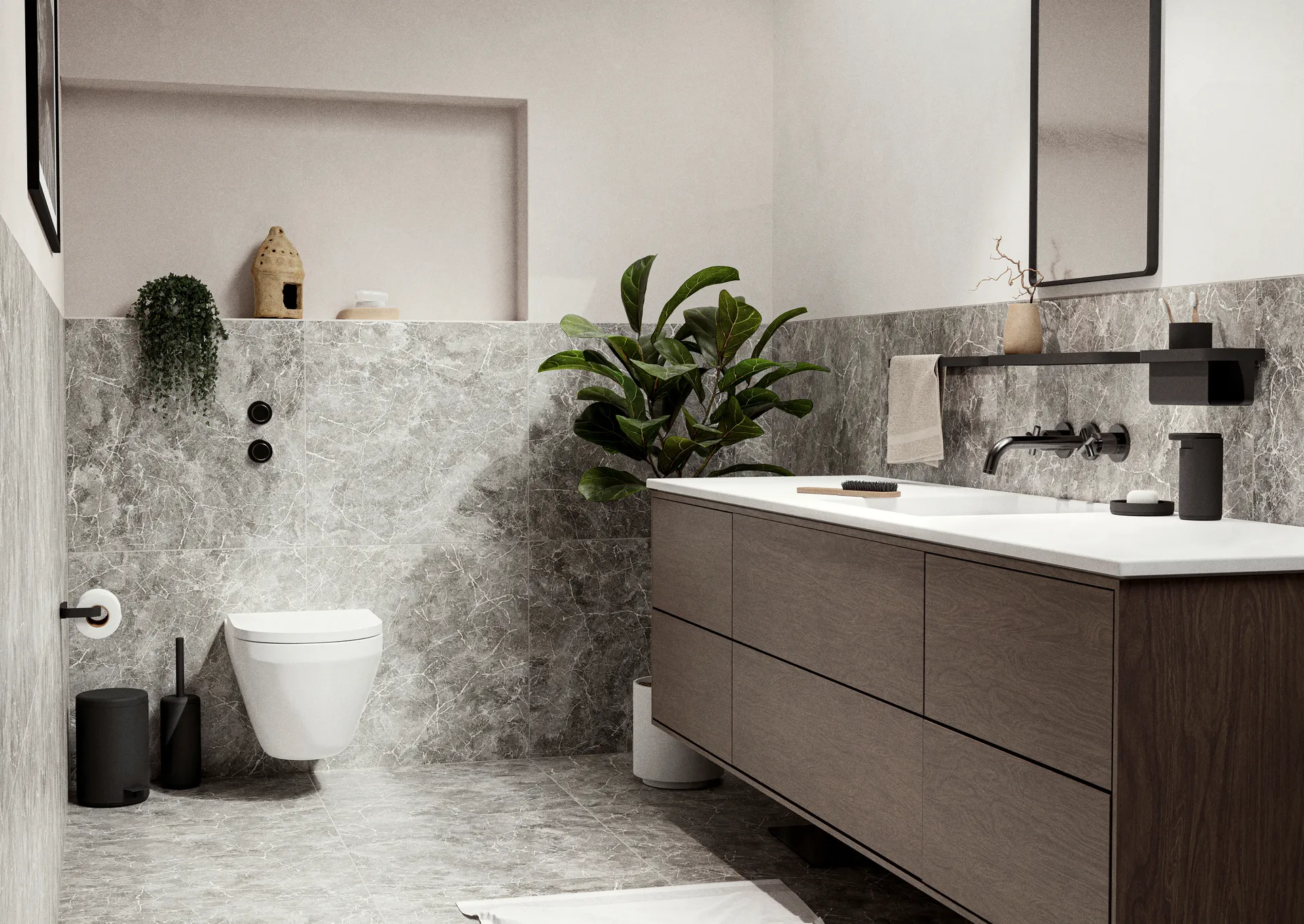 RIM suihkuhylly korkea 11 x 22 cm, Black Zone Denmark