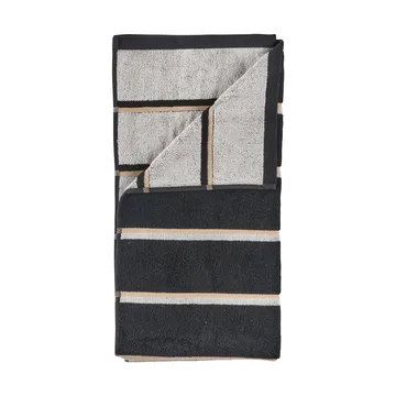 saunapyyhe - Black–vaaleanharmaa–kamelinruskea, 70x140 cm - Zone Denmark