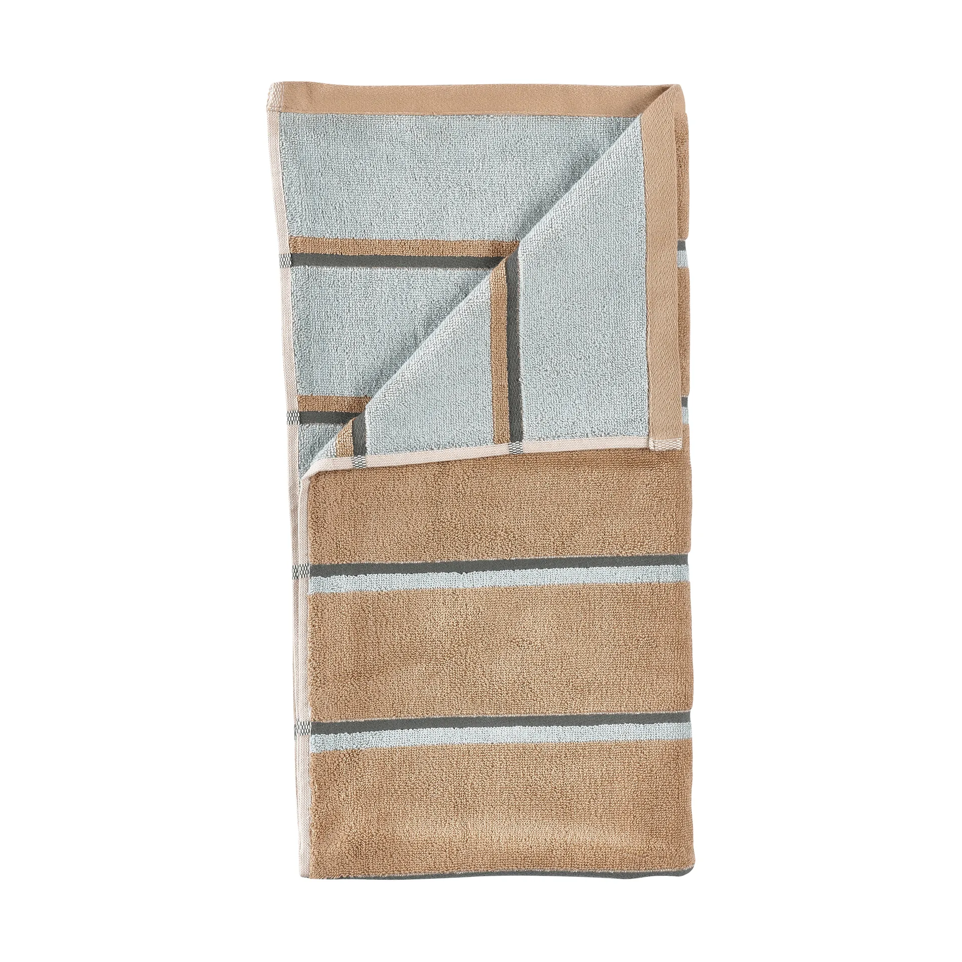 saunapyyhe, Camel–ice blue–olive green, 70x140 cm Zone Denmark