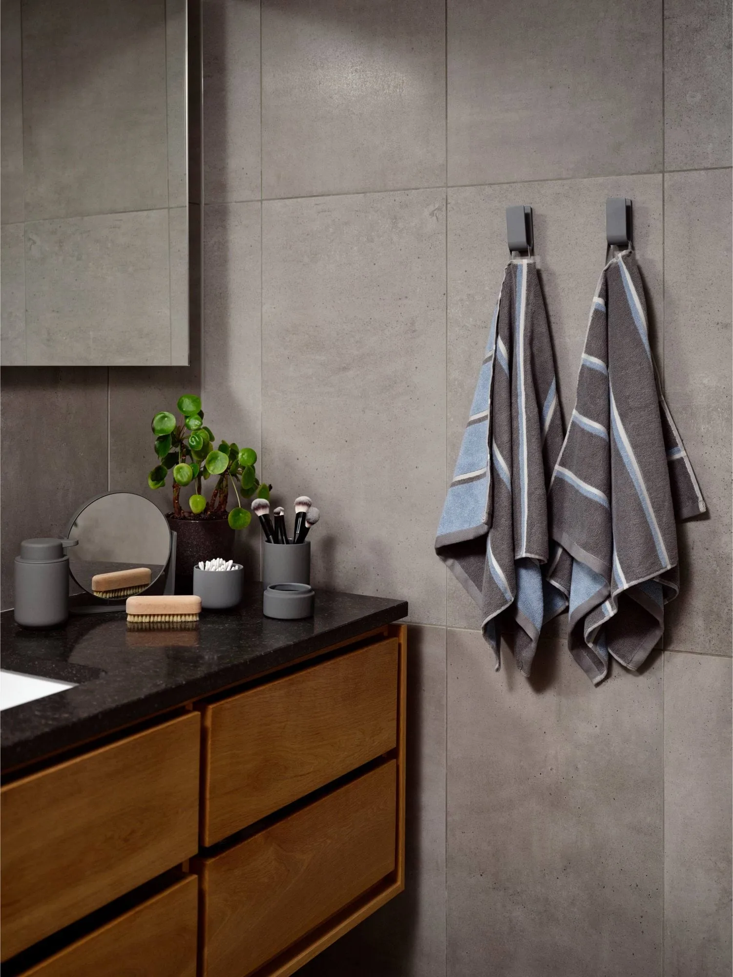 saunapyyhe, Grey-blue fog-soft grey, 50x100 cm Zone Denmark