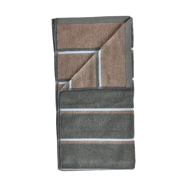 saunapyyhe - Olive green-taupe-blue fog, 50x100 cm - Zone Denmark