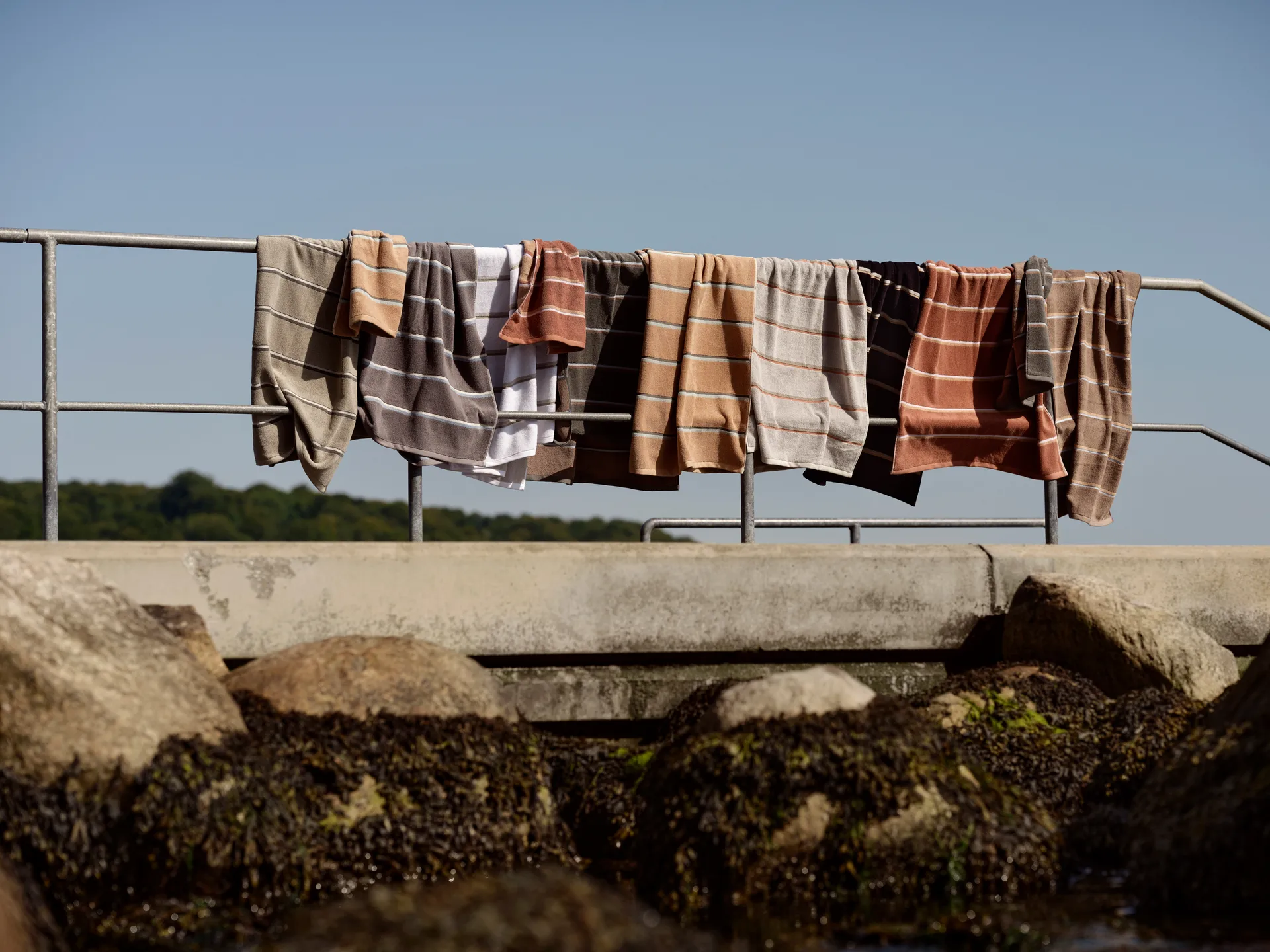 saunapyyhe, Olive green-taupe-blue fog, 70x140 cm Zone Denmark