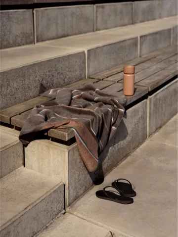 saunapyyhe - Taupe-kamelaivaansininen, 70x140 cm - Zone Denmark