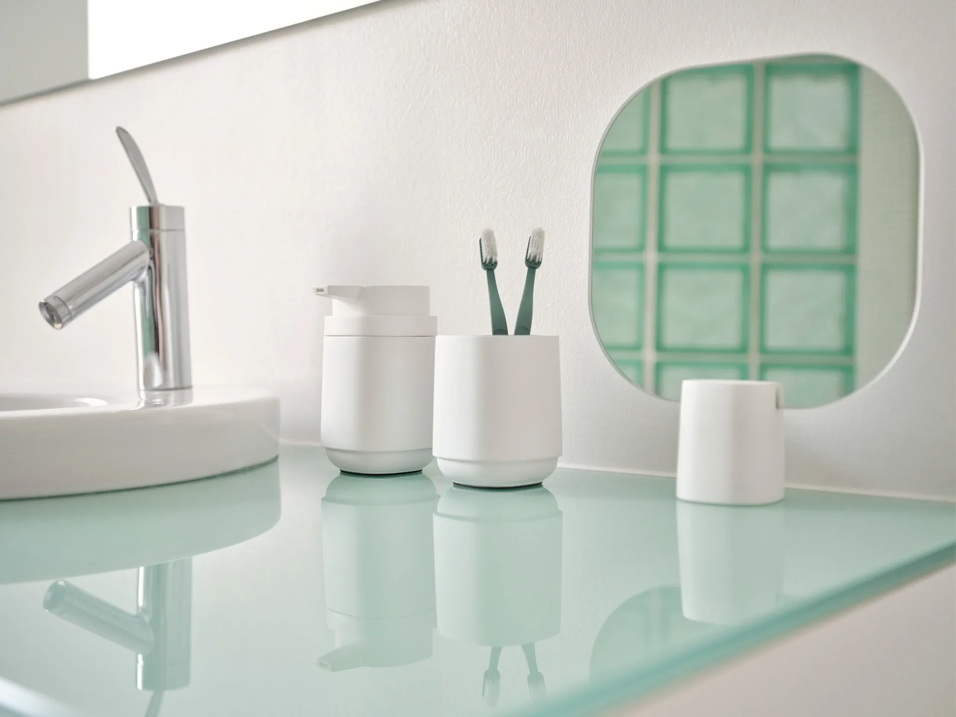 Time pöytäpeili 26,5 cm, Valkoinen Zone Denmark