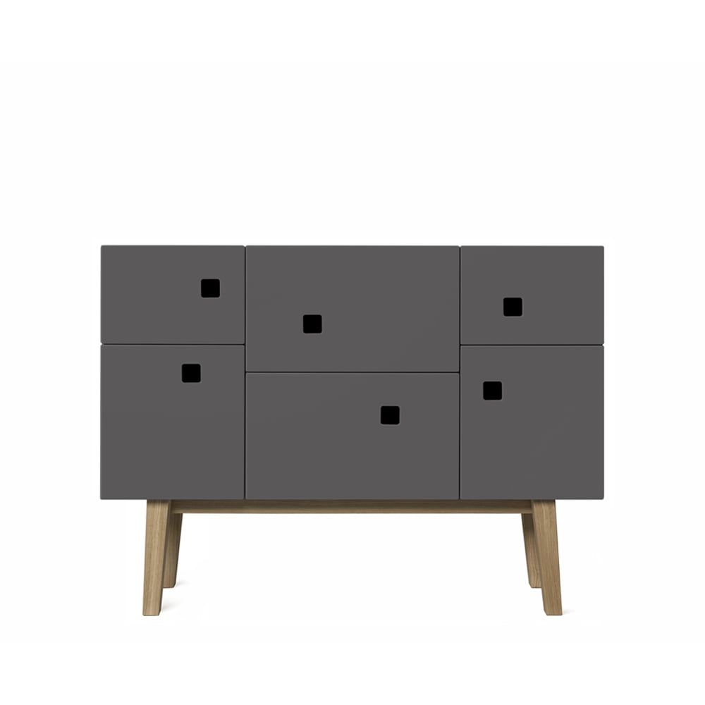 Zweed Peep C2 -kaappi Slate grey, retro, tammijalat