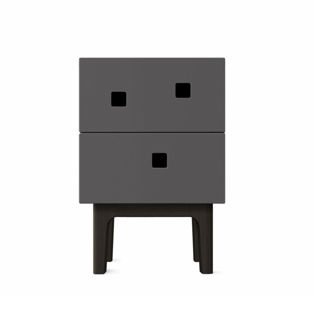 Zweed Peep S1 -yöpöytä Slate grey mustaksi lakattu
