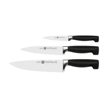 Zwilling Four star veitsisetti 3 osaa - Musta-ruostumaton teräs - Zwilling