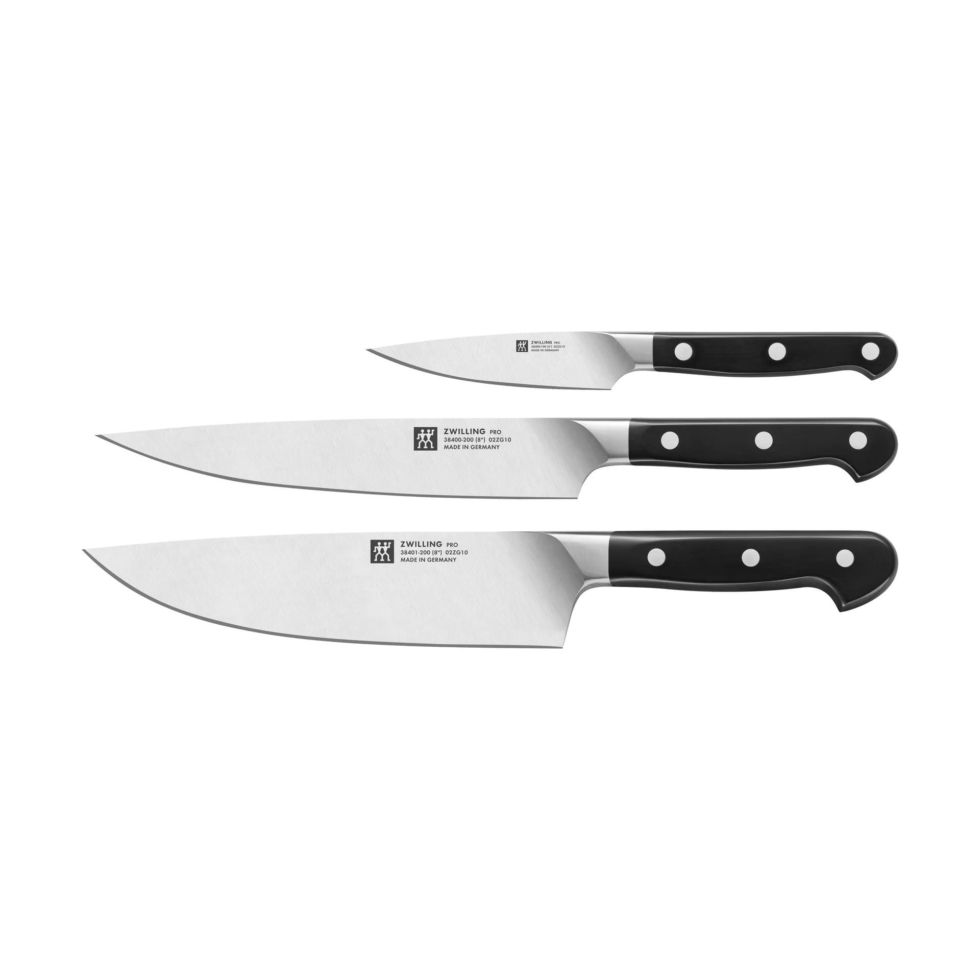 Zwilling Pro veitsisetti 3 osaa, Musta-ruostumaton teräs Zwilling