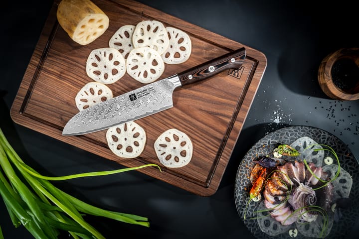 Zwilling Tanrei santokuveitsi  18 cm, Damaskos-musta Zwilling