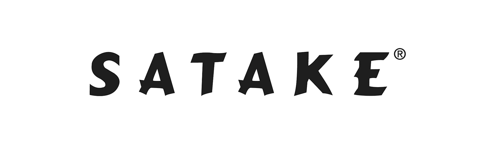 "SATAKE"-logo tyylitellyllä, lihavoidulla mustalla fontilla, rekisteröidyllä tavaramerkkisymbolilla.
